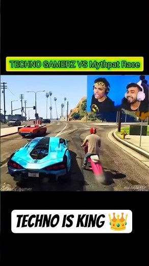 Techno Gamerz vs Mythpat 😈 Epic GTA 5 Race Battle 💥 #shortsfeed #technogamerz