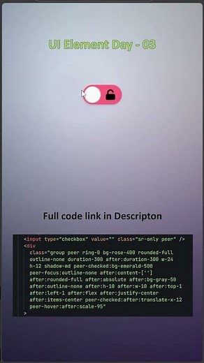 🔒 Lock Unlock Toggle Button in HTML CSS | Web Design Tutorial #coding #html #uiux #webdesign