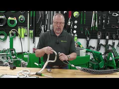How to properly connect Greenlee pulling rope to grip.