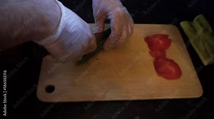 Prepare shawarma, cut the shred vegetables for shawarma