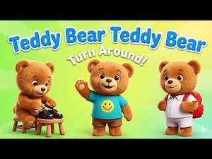 Teddy Bear Teddy Bear Turn Around | English Nursery Rhyme & Action Song for Kids