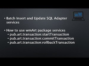 Batch Insert and Update SQL JDBC Adapter services in webmethods 10.11 | wmArt package services use