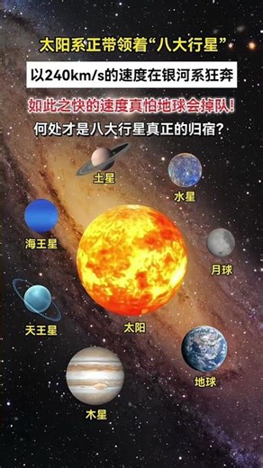 太阳系正带领着八大行星以240kms的速度在银河系狂奔如此之快的速度真棺地球会掉队何处才是八大行星真正的归宿 #科普 #太阳系 #八大行星 #银河系