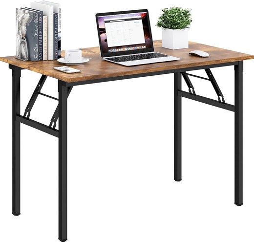 SOGES 39.4 inches Computer Desk for Small Space Small Folding Table, Rustic Brown - Walmart.com