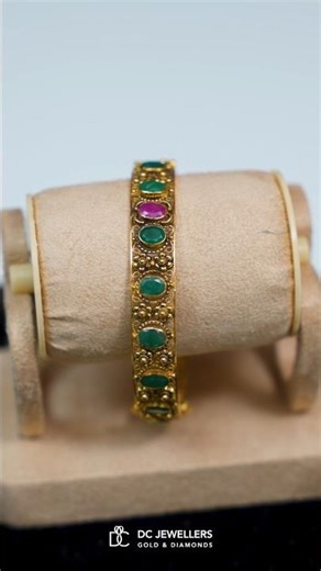 ✨ 20g Screw-Type Antique Ruby & Emerald Bangle ✨