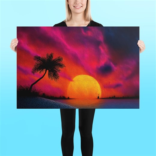 Signature Series, Sunset, Palm Tree, Poster - 10x10 / 16x16 / 18x18 / 24x36 - Etsy