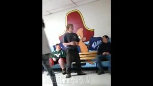 Nerd boy knocks out his bully with a single punch.