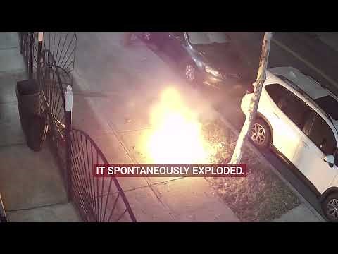 Watch how this illegally discarded lithium-ion battery spontaneously exploded in Brooklyn