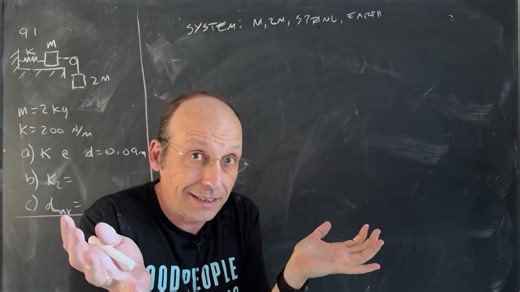 Physics Problem; Two Masses with a Spring and Gravity