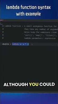 Do you know what the lambda function is and how to write it in python.#python #coding