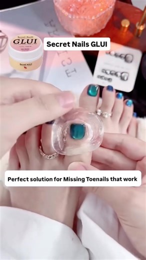 For missing toenails try Secret Nails GLUI nail glue, it holds longer than Acrylic & poly gel