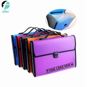 [Hot Item] A4 Size 13-Pockets Transparent Accordion Expending File Folder