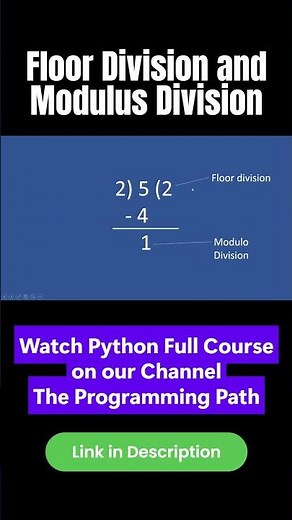 Floor Division and Modulo Division in Python