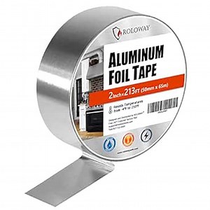 ROLOWAY Aluminum Tape, Aluminum Foil Tape for Ductwork, 2 Inch x 213 Feet (71 Yards) Metal Duct Tape (3.9 Mil), Dryer Vent Tape, HVAC Tape for Ducts, Heat Resistant Silver Tape