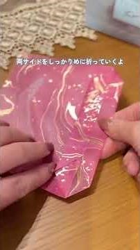 折り紙2枚で作れる♡ショッピングバッグ風ラッピング🛍️