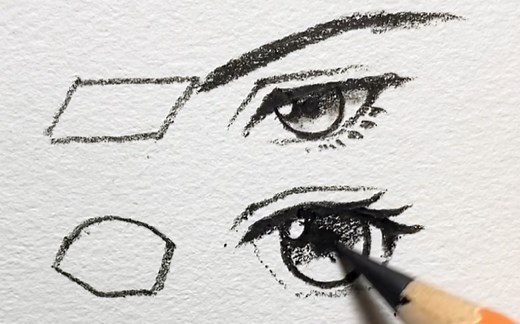 一分钟学会4种动漫眼睛的画法，简单快捷高效，看完视频你也可以