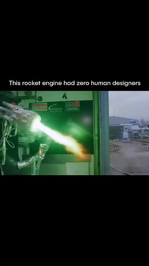 Evolvify AI on Instagram: "This rocket engine wasn't designed by humans, but by AI. It was created using Noyron, a physics based engineering AI built by LEAP 71. Instead of learning from past designs, it uses real physics, thermodynamics, and manufacturing rules to generate engines directly from requirements. The aerospike engine was 3D printed as a single copper piece and hot fire tested with liquid oxygen and kerosene. Inside it burns at extreme temperatures, while the outside stays cold enoug