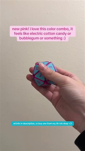 just printed some with this pink base but a white face, & it is VERY cute - this product was designed by alex berkowitz, & the free files to print it yourself can be found at https://www.printables.com/model/1151554-squishy-fidget-d20 , or google “squishy d20” :) or, if you don’t have access to a 3d printer, consider buying one off of my tik tok shop! each purchase means the world, thank you so much to everyone who has purchased!❤️ - #viral #adhd #dnd #d20 #fidgettoys
