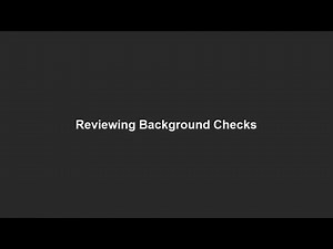 Reviewing a Background Check