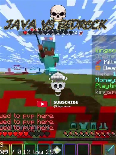 Java VS Bedrock pvp🔥 Java wins💥👌 #minecraft