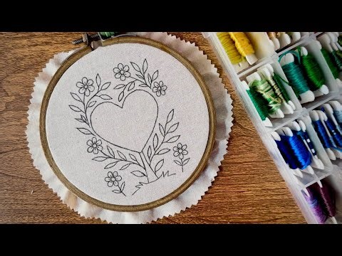 Floral Heart Embroidery Tutorial || Hand Embroidery For Beginners - Let’s Explore