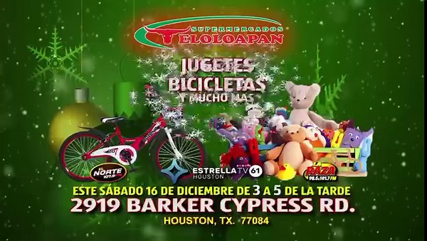 🌲Este próximo Sábado nuestros amigos de Estrella Media, La Raza y El Norte nos han traído desde el polo norte a Santa Claus y estará instalando su villita navideña en Supermercados Teloloapan. ⏰️3pm-5pm 📍2919 Barker Cypress Rd. Tendremos juguetes, bicicletas y mucho mas. Te esperamos! | Estrella TV Houston