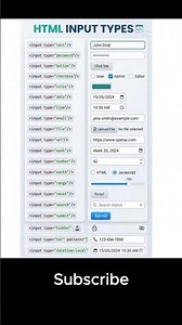 All HTML Input Types in One Video