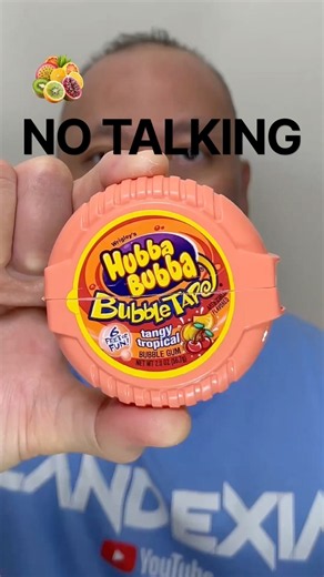 👂ASMR HUBBA BUBBA BUBBLE TAPE BUBBLE GUM CANDY TANGY TROPICAL FLAVOR EATING SOUNDS👂#shorts #asmr