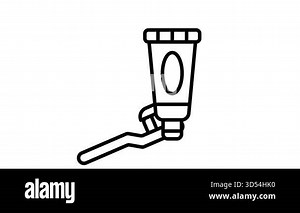A linear style animated icon of toothpaste with a brush Stock Video Footage - Alamy