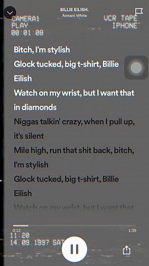 BILLIE EILISH - Armani White 👌🏽🔥🙏🏽💙🖤#billieeilish #BILLIEEILISH #lyrics #lyricsvideo #viral #music #spotify @armaniblanco #famous @lyricsmusiconcerts #songs