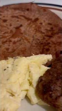 Protein Powder Pancakes “Crepes” with Eggs & Sausage! #short #protein #pancakes #proteinpowder #cook