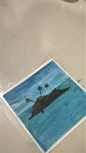 #beautiful island drawing with poster colour 🎨#silent island in a deep sea ⛵#painting #my art