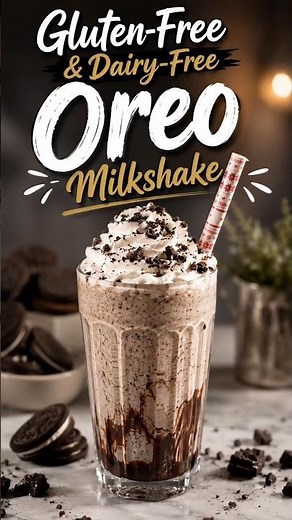 Gluten Free & Dairy Free Oreo Milkshake #glutenfree #dairyfree #oreo #milkshake #recipe