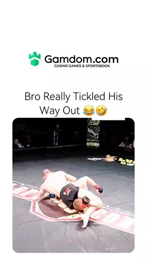 primefootball on Instagram: "The video captures a 13-second unconventional sequence of an amateur MMA fighter tickling his opponent's foot to escape a pin, featuring a grounded struggle, an exposed heel, rapid finger movements, an opponent's laughter, and a sudden release, which has exploded to over 18.5 million views in five months. Replies overwhelmingly focus on the move's absurdity, with users joking about tickling becoming a legitimate martial art—echoed by the author's own quip, "Bro reall