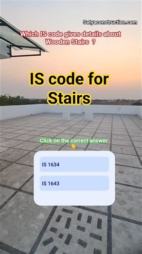 Which IS code gives details about wooden stairs #staircase #civil #construction #construct #building
