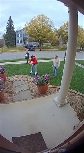 Hoverboard Chaos Caught on Doorbell Cam!