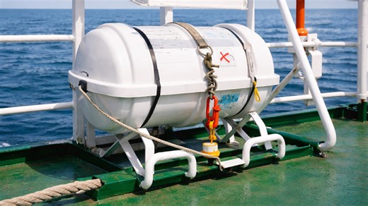 How liferafts automatically deploy when a ship sinks, the hydrostatic release unit explained