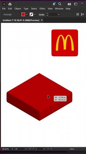 3D McDonald's Logo in Adobe Illustrator cc Tutorial