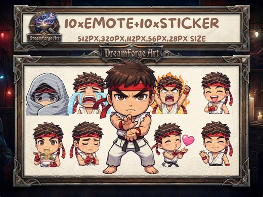 Twitch Emotes | Ryu | Street Fighter Stickers for Twitch, Discord, Youtube, Whatsapp (digital Download) - Etsy