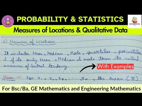 Lec-5 | Qualitative Data | Measures of Central Tendency and Locations | Probability and Statistics