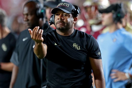 Watch: FSU OC Tim Harris Jr. meets media after spring practice