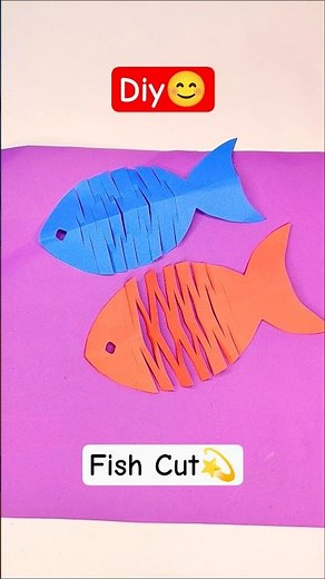 DIY Paper Fish Cutting Craft | Easy Paper Fish for Kids | Fun Ocean Craft Idea | Craftpodia