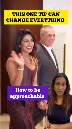 EWA: Learn English on Instagram: "One word Priyanka Chopra’s body language teaches us so well: approachable ✨ ➡️ Approachable means appearing friendly, open, and easy to connect with often without saying a single word. ✅ A slight lean forward, relaxed posture, and open stance quietly communicate confidence and warmth before any greeting begins. Because sometimes, your body speaks better English than your words ever could."