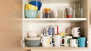 The Brilliant Coffee Mug Storage Accessory That Instantly Gives You More Cabinet Space - Hunker