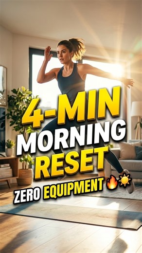 The 4-Minute Morning Reset — Zero Equipment ☀️#MorningRoutine #MorningWorkout #Mobility #HomeWorkout