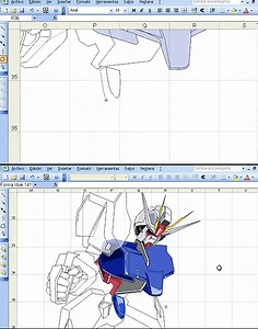 Amazing Gundam Microsoft Excel Drawing