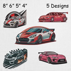 Unique Cars Set Embroidery - Super Cars Machine File - Sports Cars Pattern - 5 Designs 4 Sizes - Etsy