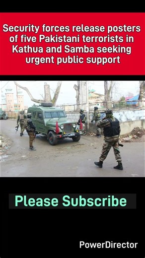Security forces release posters of five Pak terrorists in Kathua and Samba seeking public support