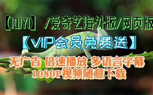 【iQIYI】爱奇艺海外版/网页版 无广告 倍速播放 多语言字幕 【VIP会员免费送】 1080P视频观看下载
