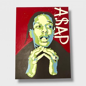 ASAP Rocky Pop Art Portrait - Modernes Rap Icon Handgemachtes Acrylbild auf Leinwand - Etsy.de